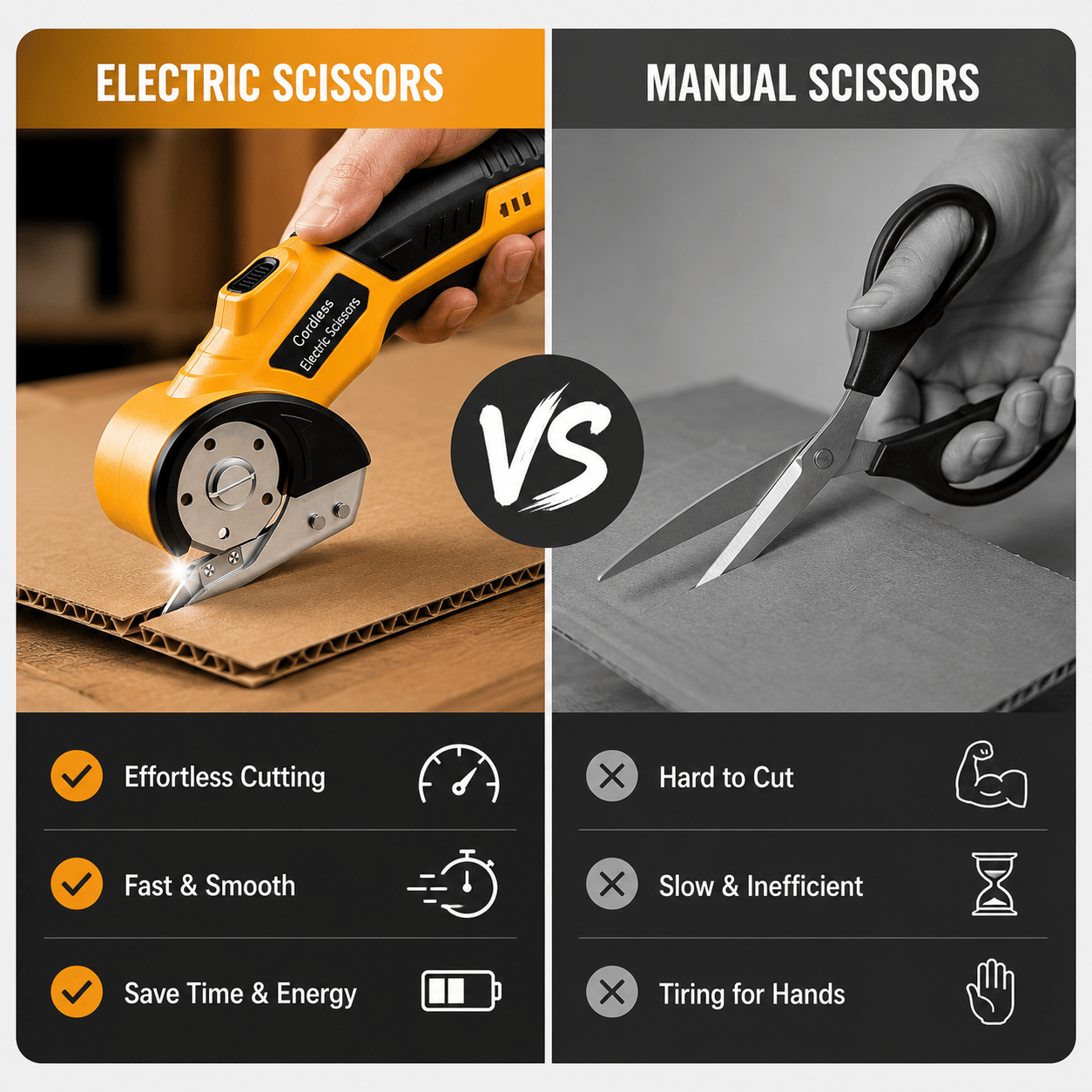 Cordless Electric Scissors: 3X Faster Rechargeable Rotary Cutter for Fabric, Cardboard, Leather & Carpet