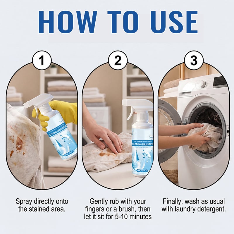 Multi-purpose Emulsifier Cleaner for Clothing & Fabric✨Non-Ionic Laundry Pre-Treatment