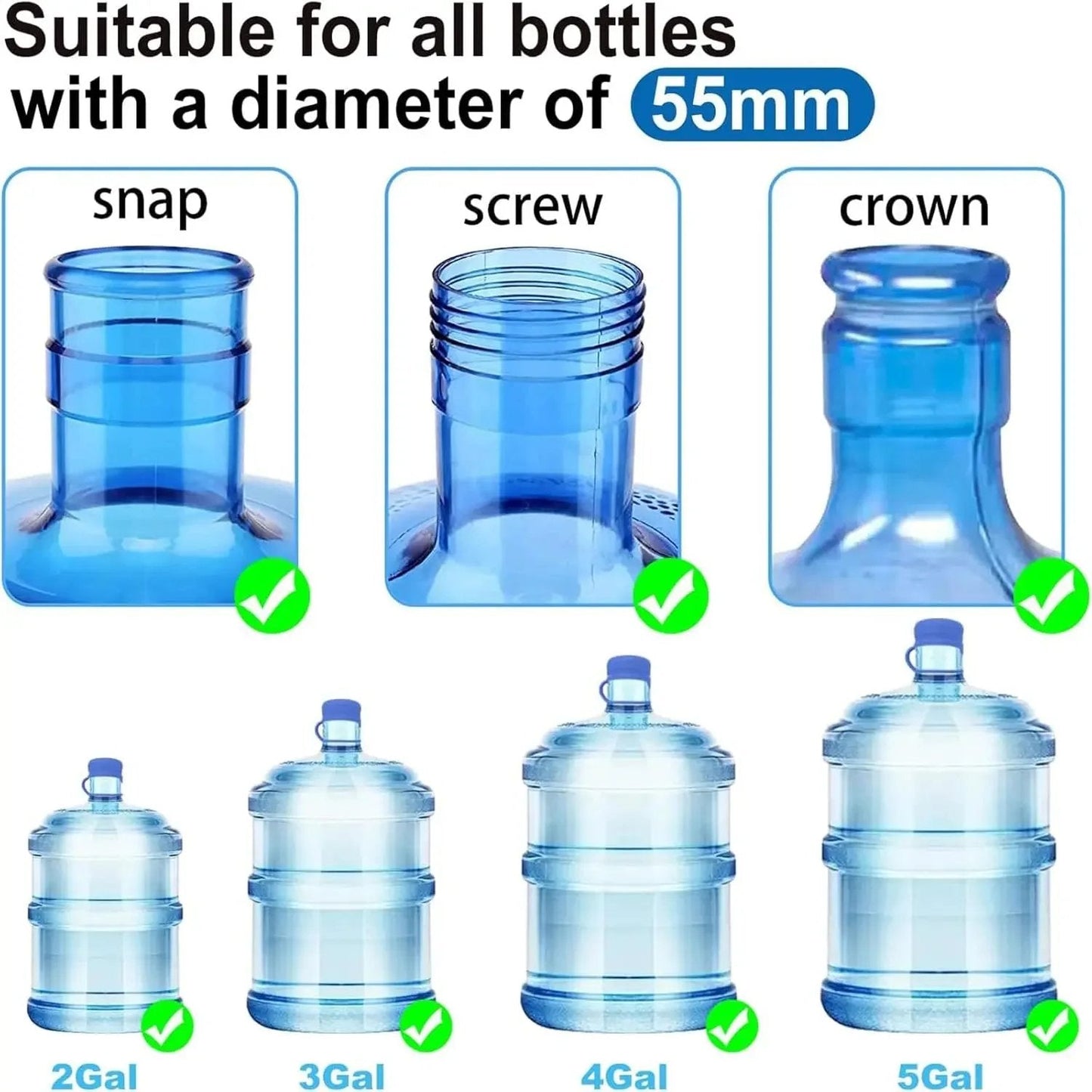 Leak-Proof Water Jug Caps (4 Pack) – Fits 3 & 5 Gallon Bottles