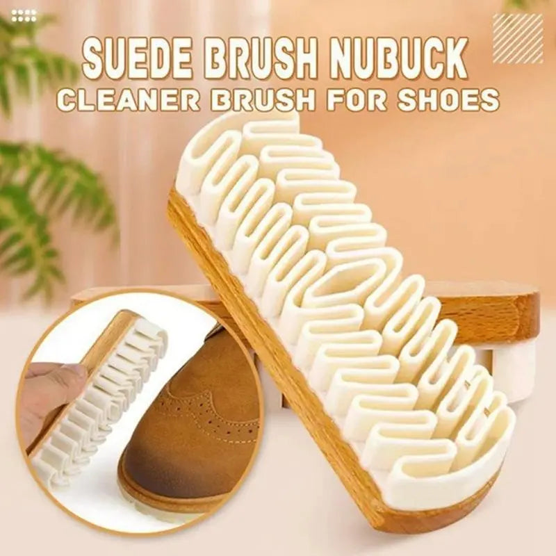 2-in-1 Suede Shoe Brush – TPR Crepe Bristles for Nubuck, Boots, Jackets & Leather Care