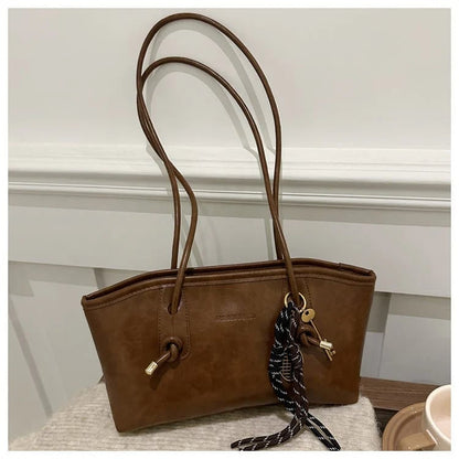 👝Women's Elegant Solid Color Large Capacity Shoulder Bag | Trendy Versatile Tote for Daily Commute & Casual Use